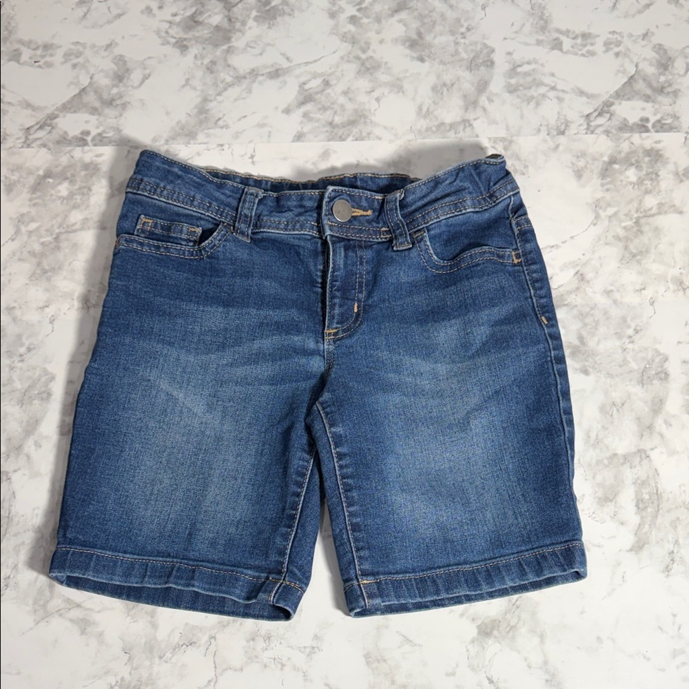 Wonder Nation Girls Dark Blue Denim Shorts Size 8
